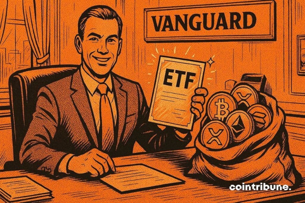Le CEO de Vanguard avec un document d’approbation des ETF et des cryptos sur sa table.