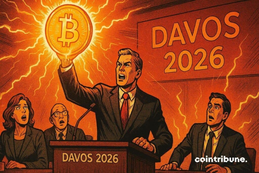 Scott Bessent em Davos, reafirmando a estratégia de Trump para o Bitcoin.
