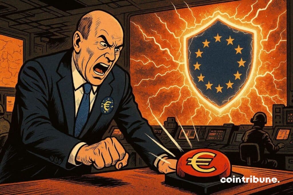 Un representante del BCE activa el escudo de la UE, que es el euro digital.
