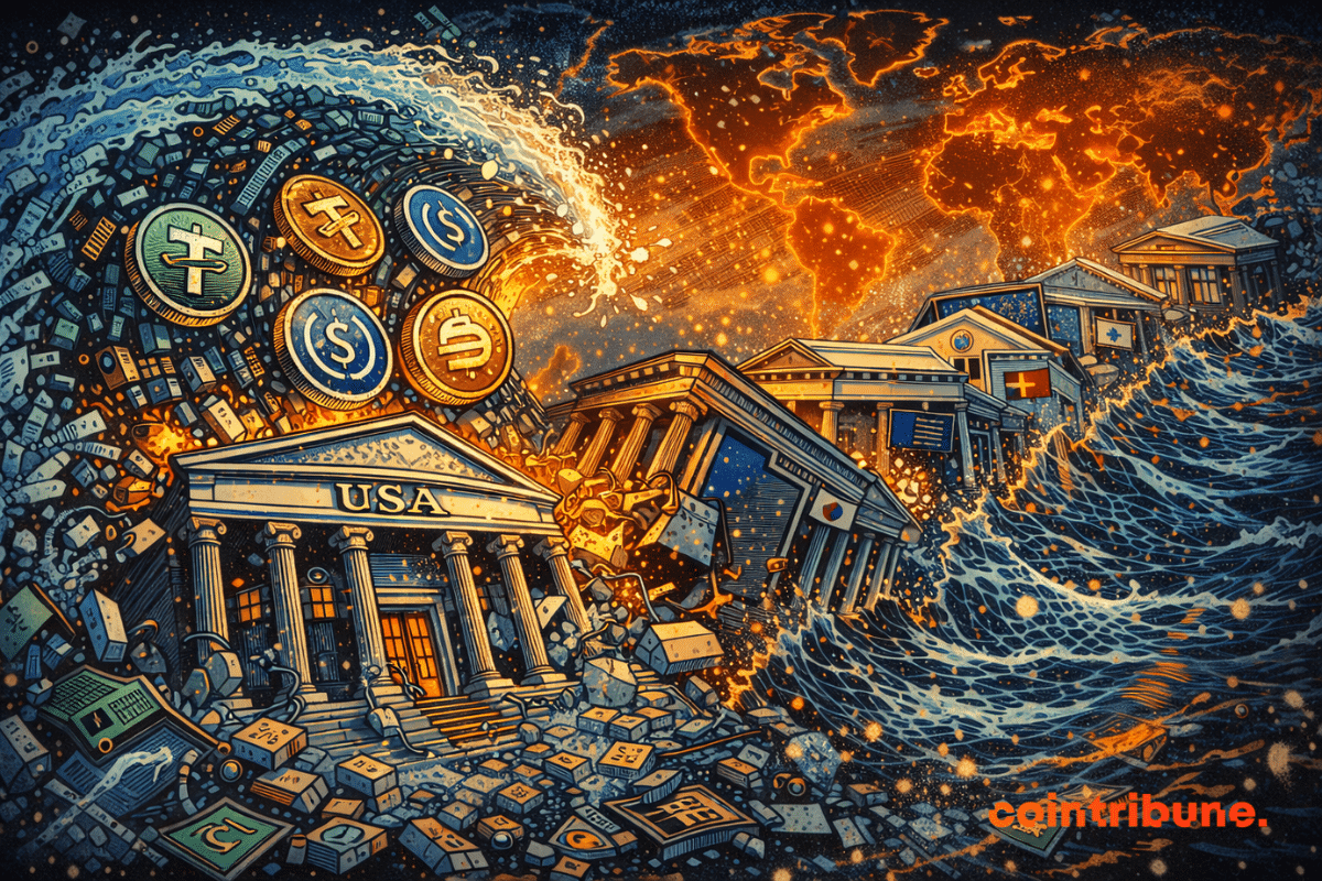 Une vague de stablecoins percute les banques mondiales en chaîne, provoquant un effondrement domino depuis les États-Unis jusqu’à l’international.