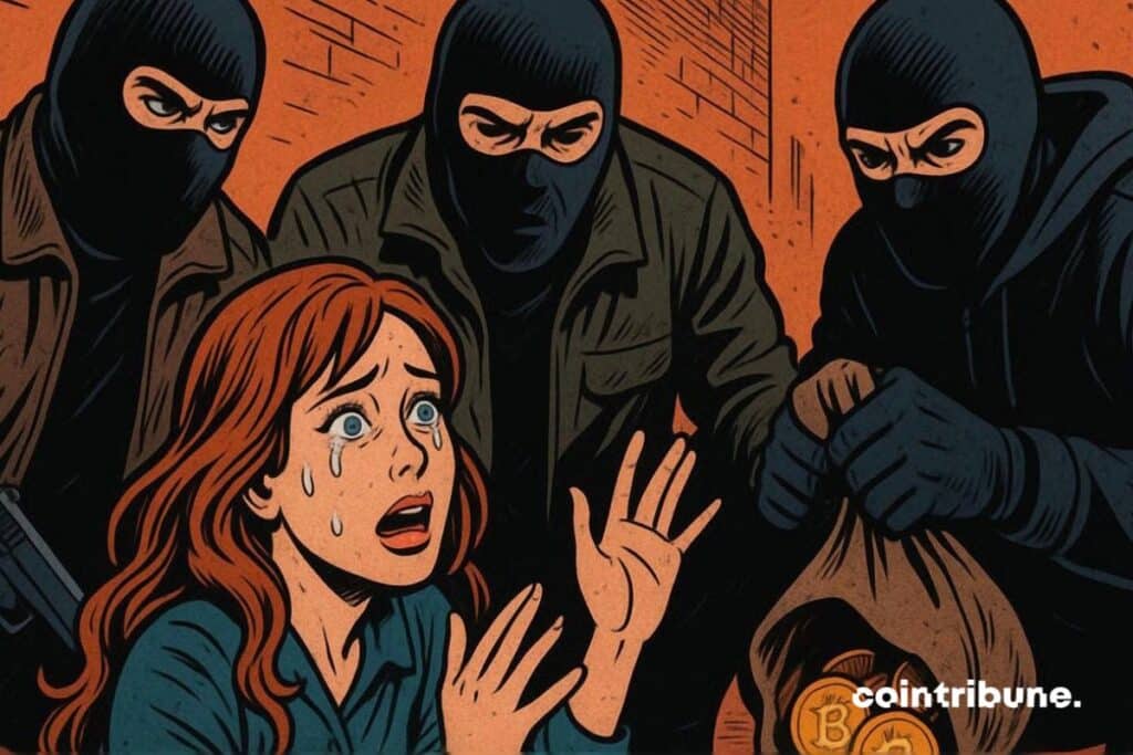 A woman held captive in Manosque, France, by three men for cryptocurrency.