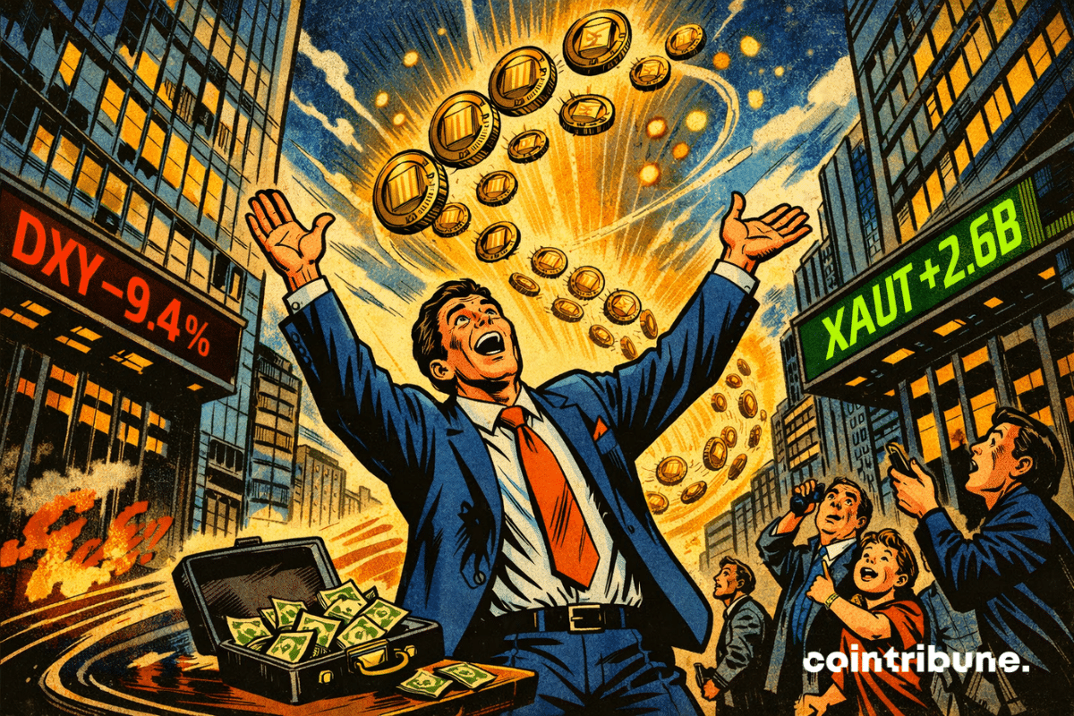 Or tokenisé s’envole, le dollar s’effondre sous les yeux