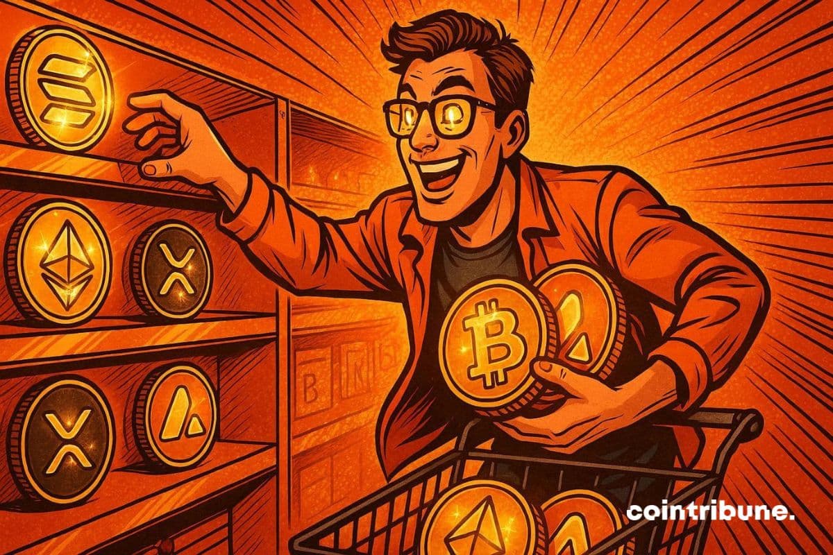 Un investisseur crypto qui diversifie ses actifs malgré la peur.