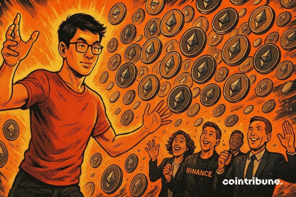 Garrett Jin qui envoie des tonnes d’Ethereum (ETH) sur Binance.