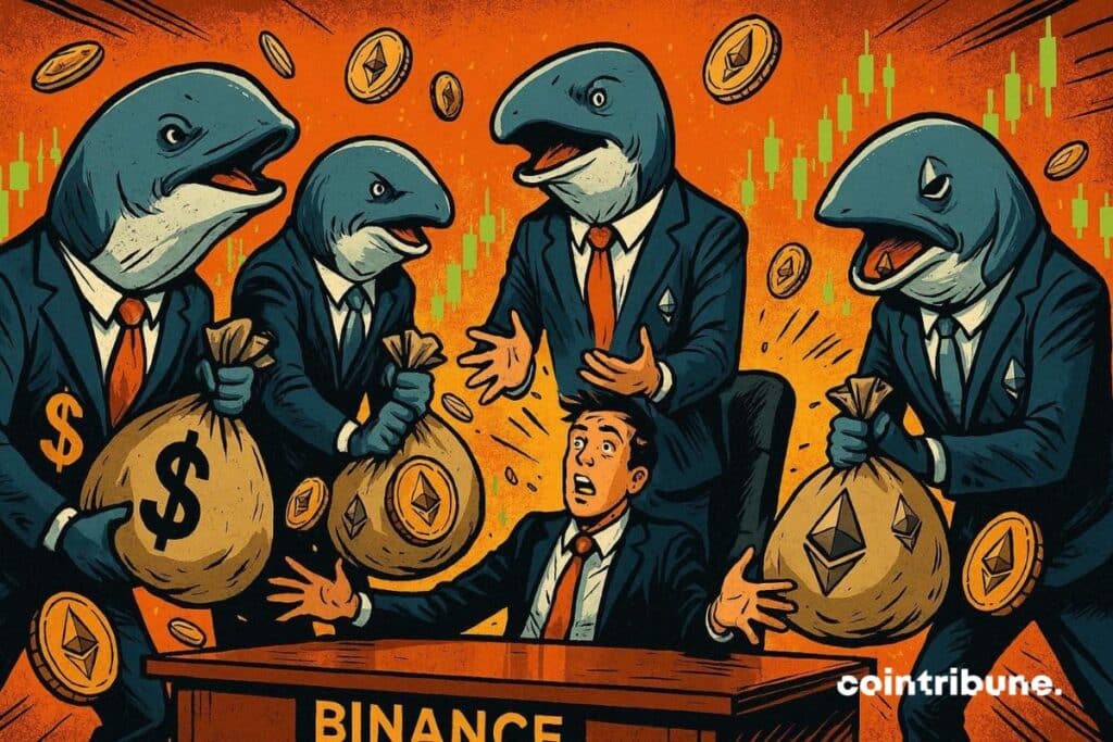 Les baleines Ethereum qui retirent des ETH sur l’échange crypto Binance.