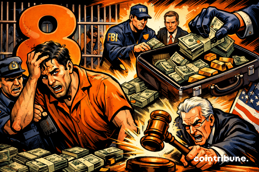 Ex director ejecutivo con mono naranja, arrestado, dinero confiscado, juez sentenciado, vinculado al fraude de SafeMoon.