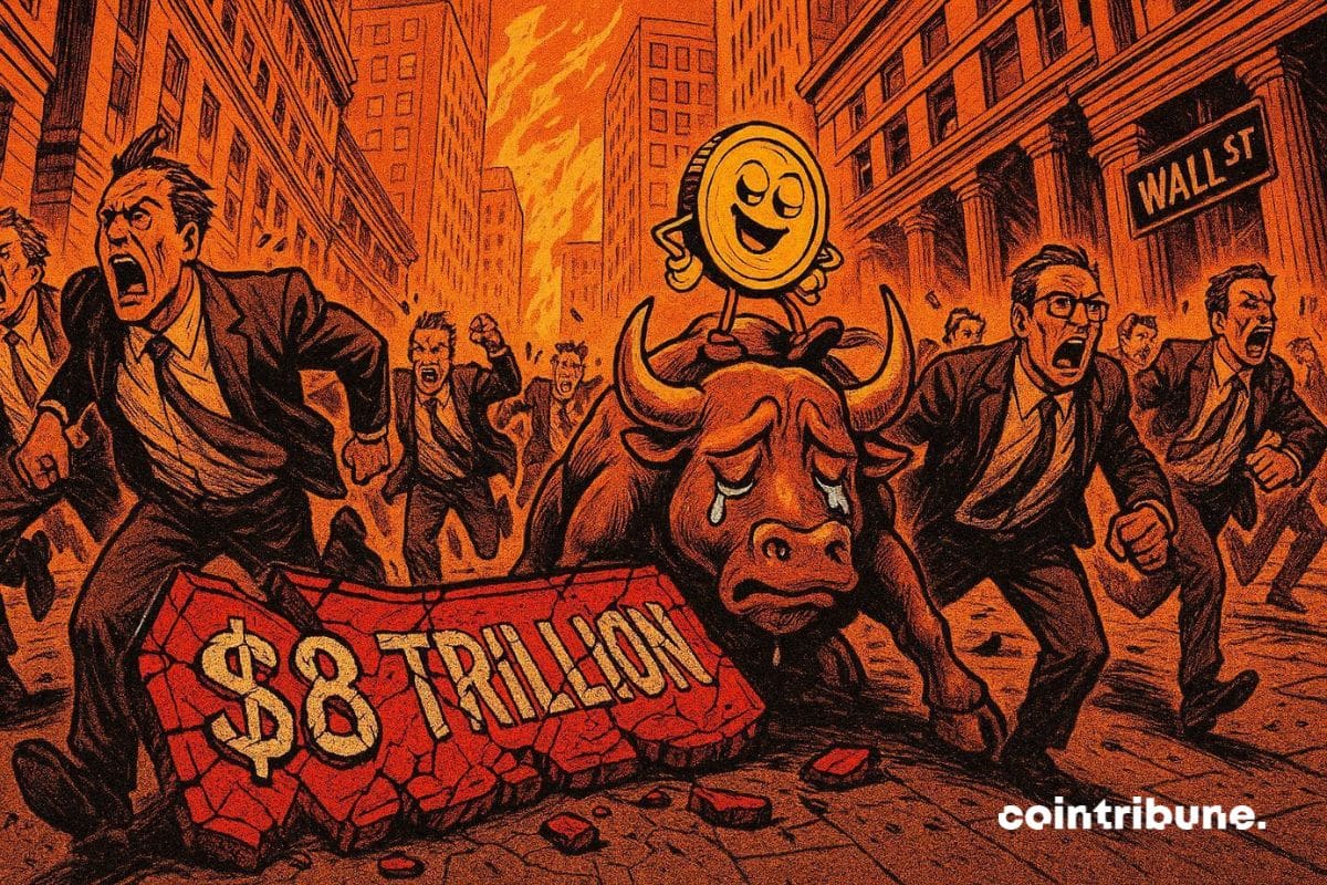 Les investisseurs institutionnels qui courent étant affolés à Wall Street avec la vente de 8,3 milliards de dollars d’actions.