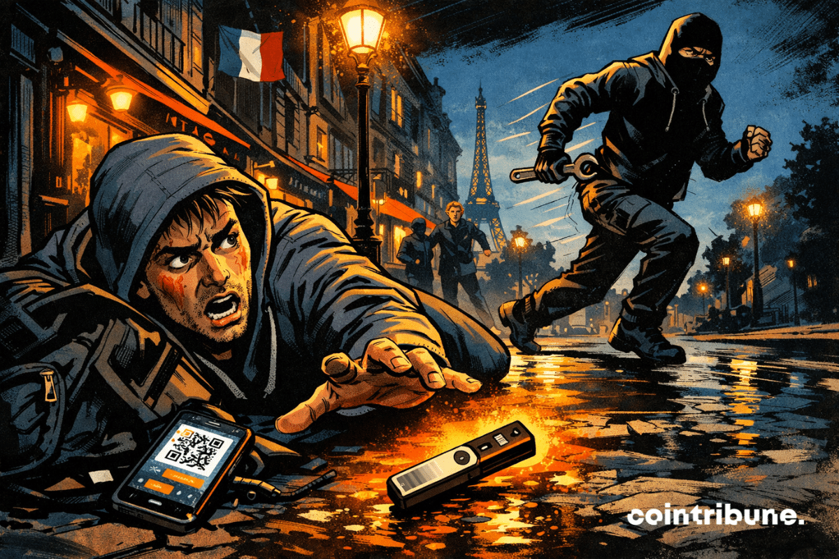 Agression crypto nocturne : panique, fuite et clé Ledger au sol