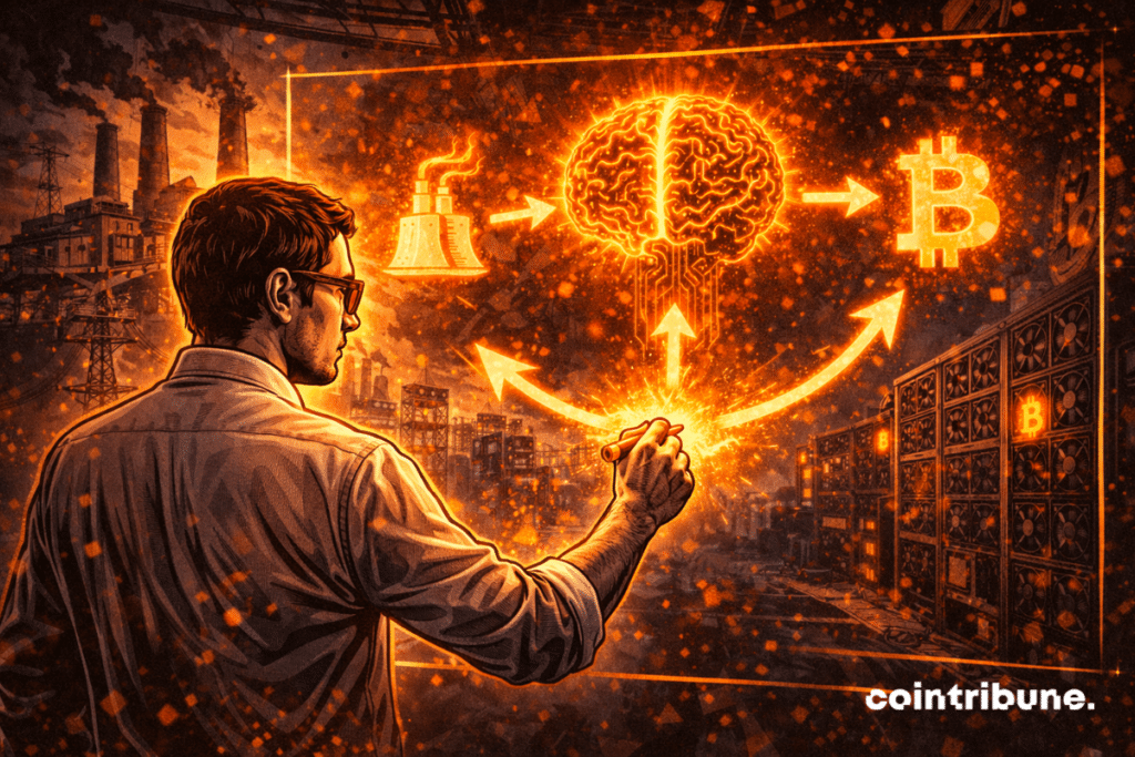 Un inversor traza una estrategia que conecta centrales eléctricas, cerebros de IA y mineros de Bitcoin, ilustrando una alianza energética mundial para alimentar la explosión de la inteligencia artificial.