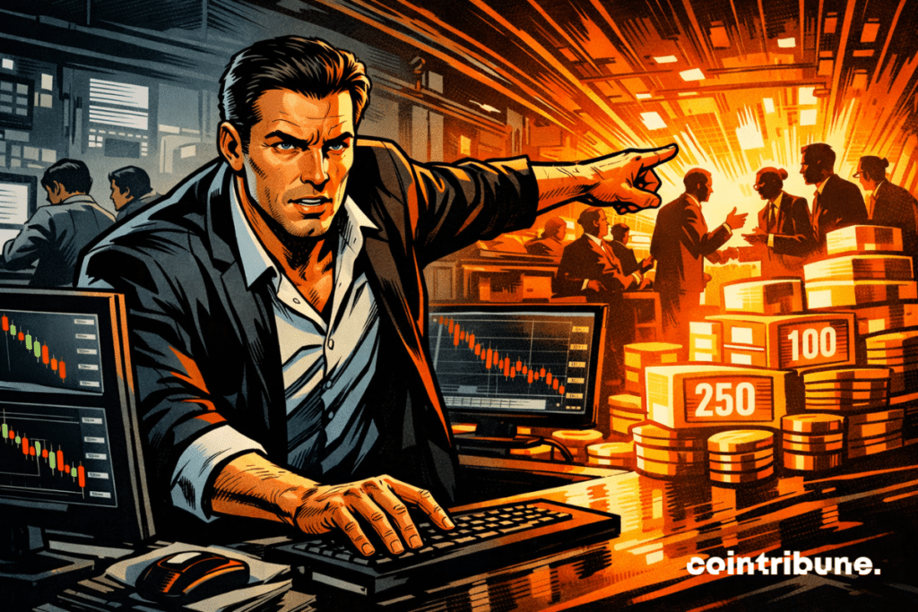 Trader crypto en salle de marché, zone OTC en forte activité.