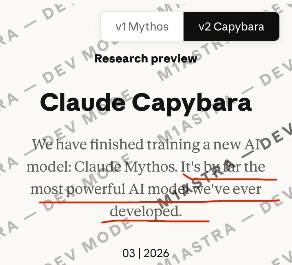A configuration error in Anthropic's content management system publicly released nearly 3,000 confidential files on March 27, 2026. Among them were documents detailing Claude Mythos, described as the most powerful AI model ever developed by the company.