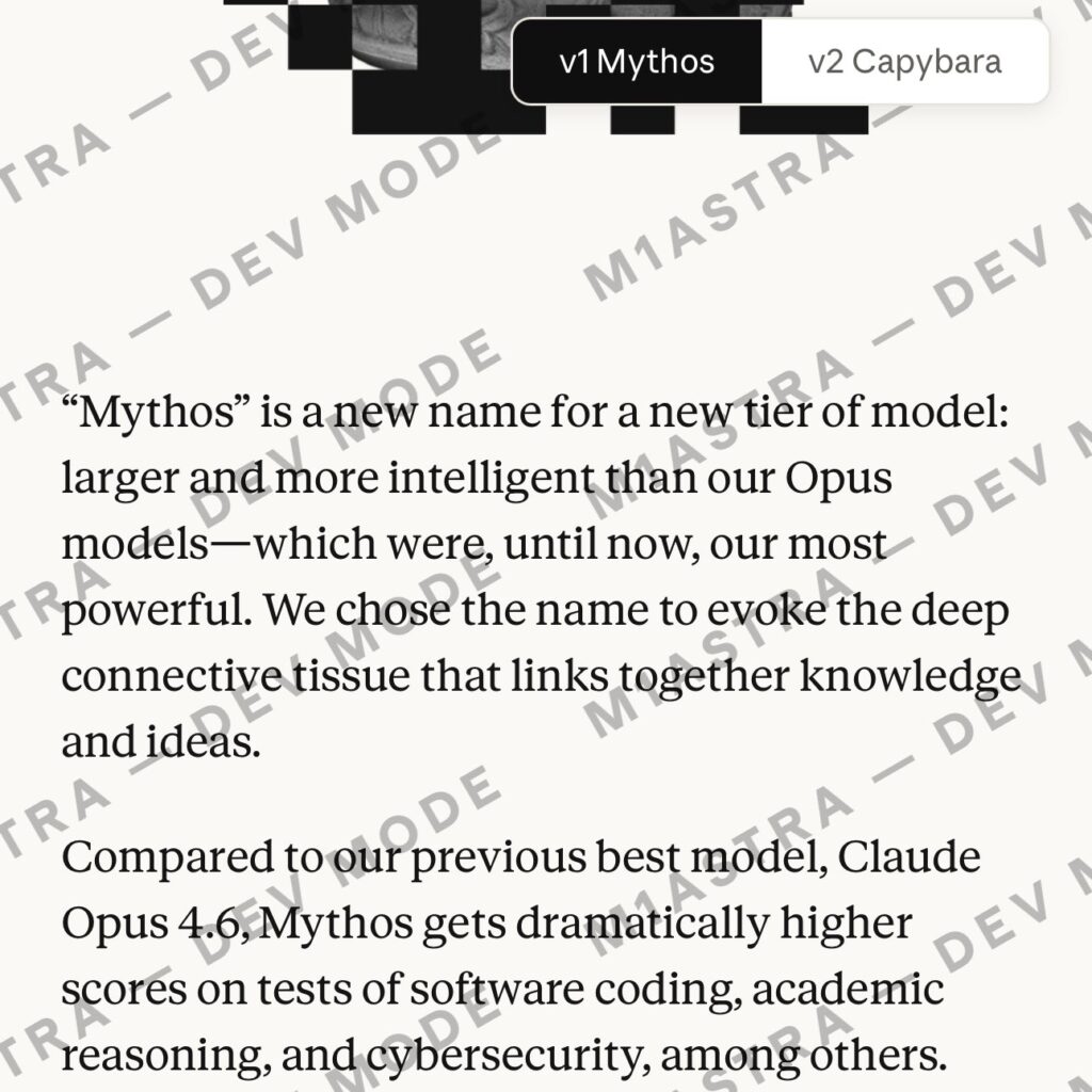 AI Mythos greatly outperforms the current Opus models, with exceptional abilities in reasoning, coding, and cybersecurity. Anthropic's internal tests show that Mythos achieved dramatically higher scores than its predecessors in critical areas.