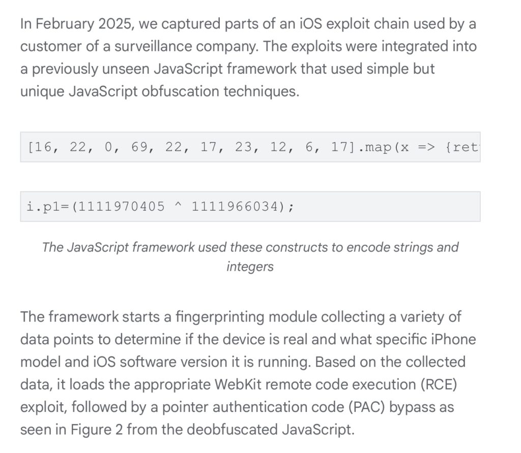 GTIG a révélé que Coruna a été utilisé par des acteurs malveillants pour cibler des utilisateurs d’IPhone via des campagnes de phishing.