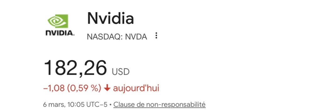 Face à cette restriction, la réaction du marché a été immédiate. En effet, l’action Nvidia a reculé de 1,35 %, reflétant l’inquiétude des investisseurs face à ces nouvelles contraintes.