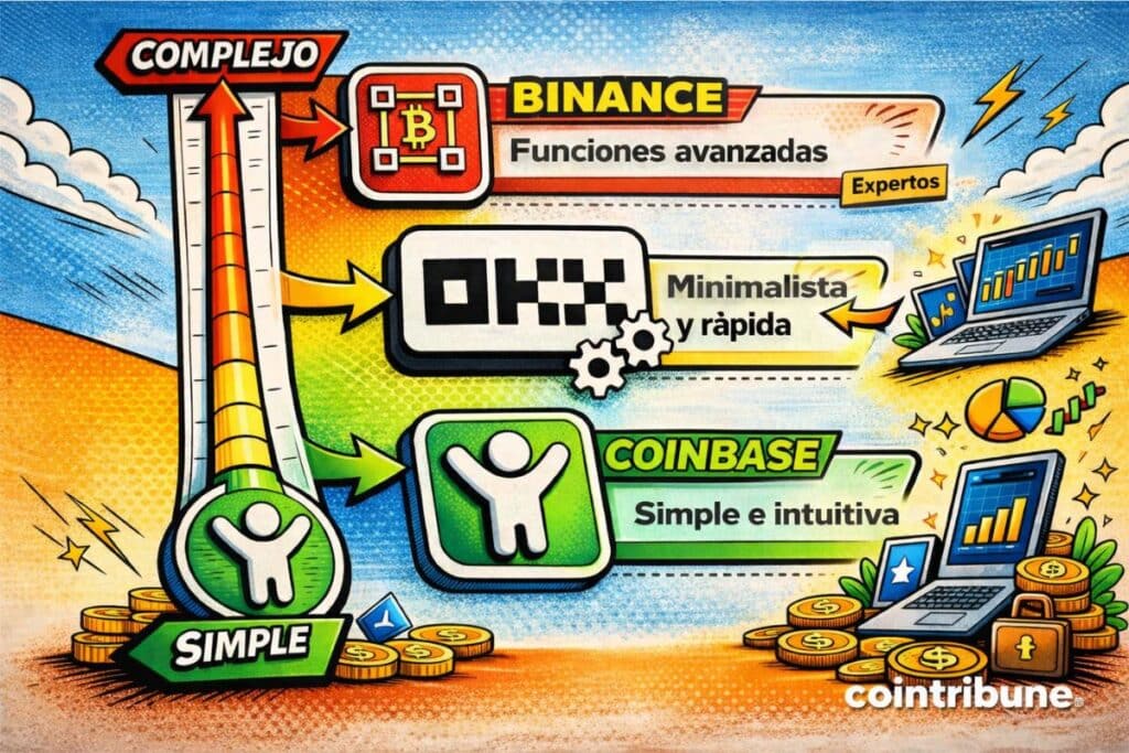 Mini comparativo del nivel de accesibilidad de los tres exchanges cripto y de la experiencia del usuario.