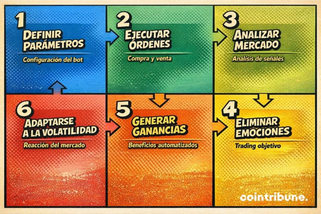 Vista previa de los principales pasos a seguir para automatizar una operación de trading