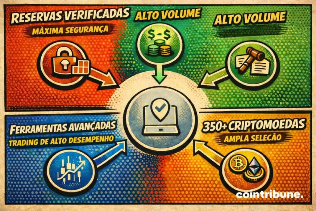 Conjunto de elementos que oferecem garantia quanto à confiabilidade da exchange cripto.