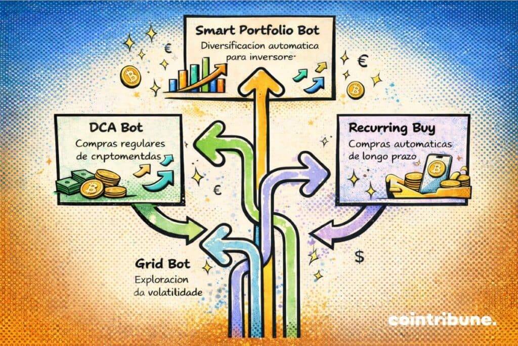 Visão geral dos diferentes bots de trading automatizados acessíveis na OKX e em quais casos escolhê-los.