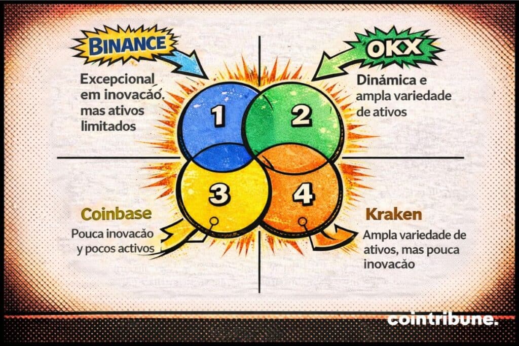 OKX vs a concorrência: oferta de ativos e inovação