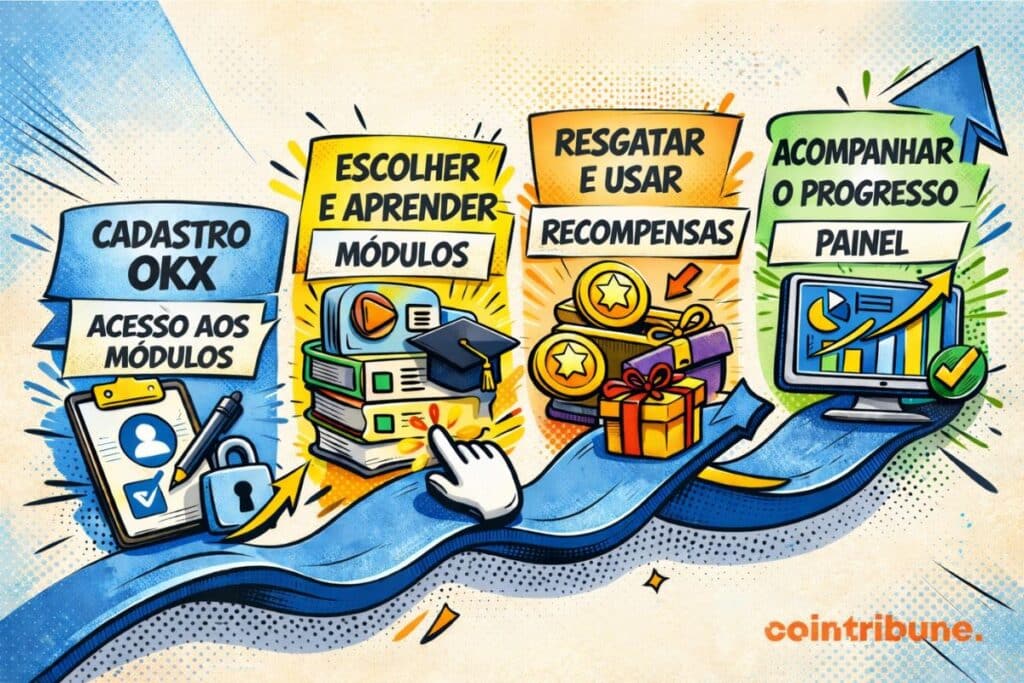 As diferentes etapas do processo de aprendizagem do Knowledge Hub da OKX