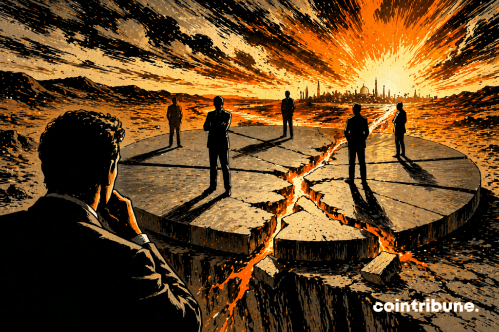 Un disque représentant le pouvoir des BRICS est facturé.