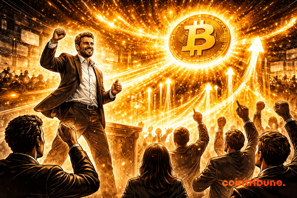 The CEO of Tether rallies the crowd behind Bitcoin.