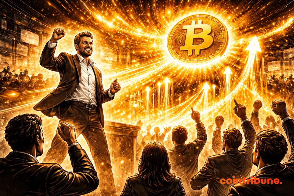 The CEO of Tether rallies the crowd behind Bitcoin.