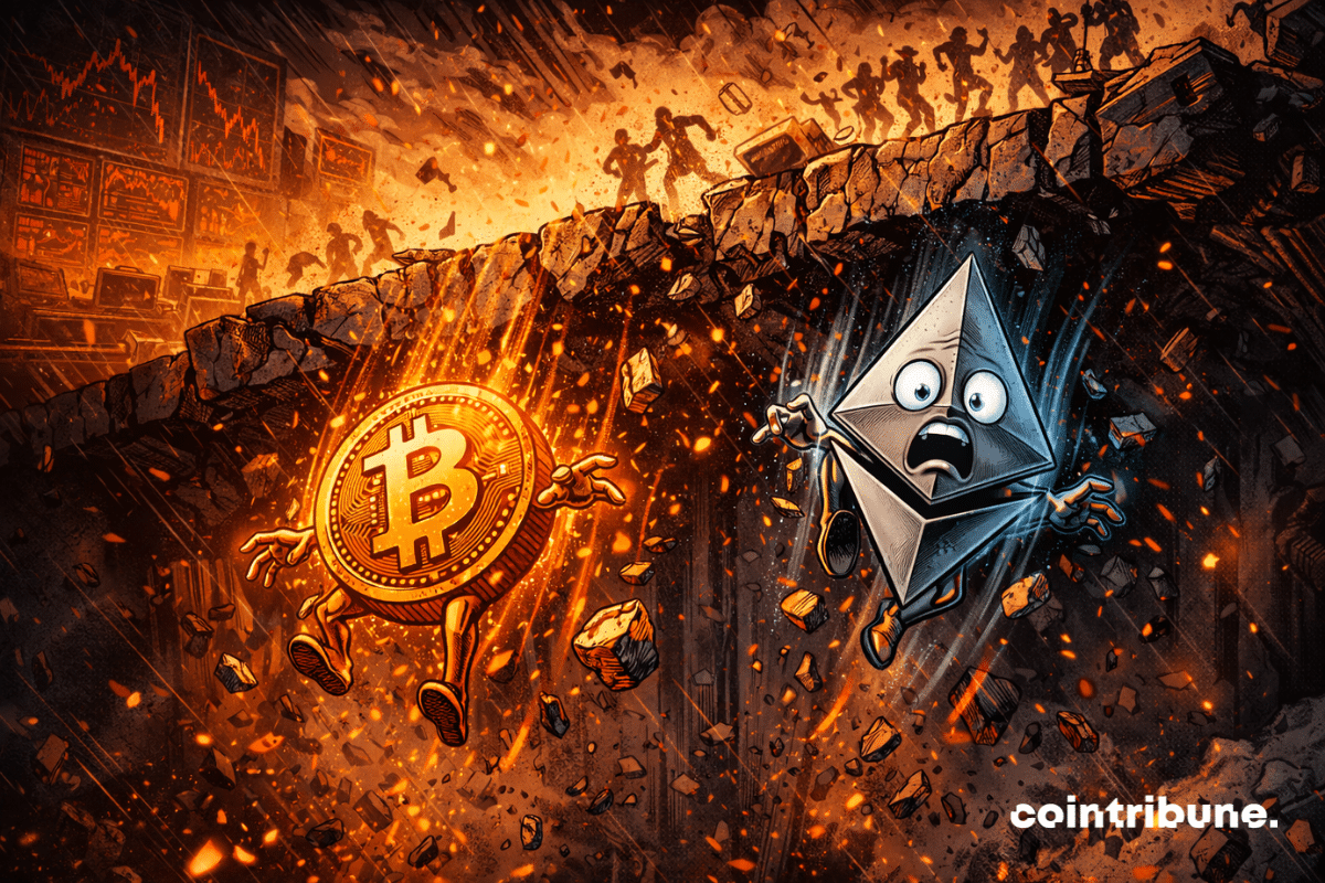 Bitcoin et Ethereum chutent dans le vide après un faux rebond, tandis que les investisseurs fuient un marché replongé en panique