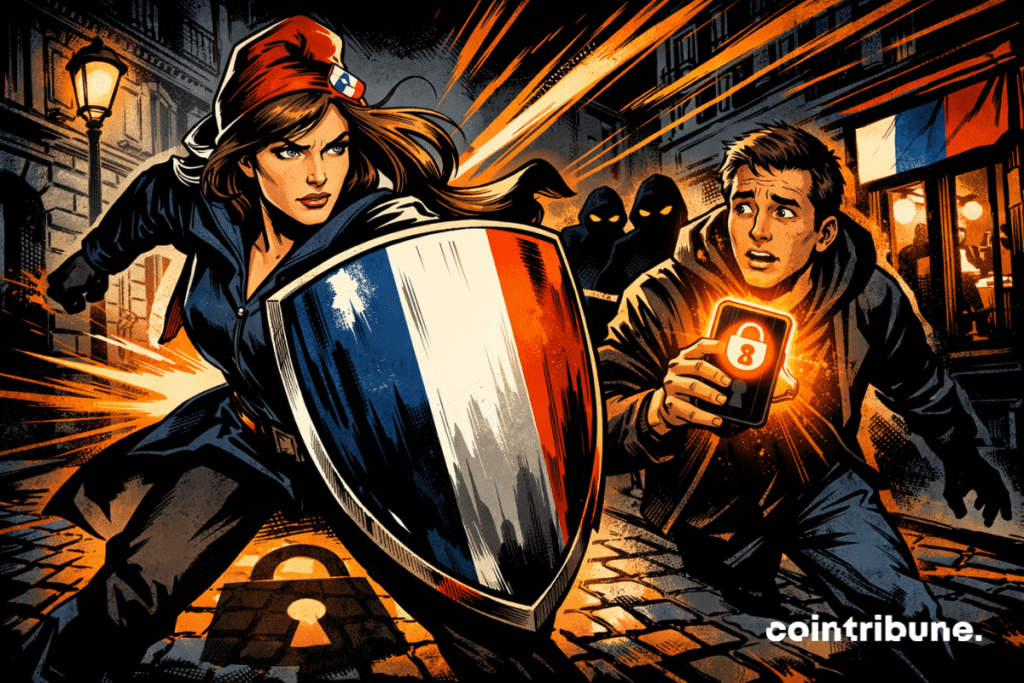 Marianne protecting a crypto holder