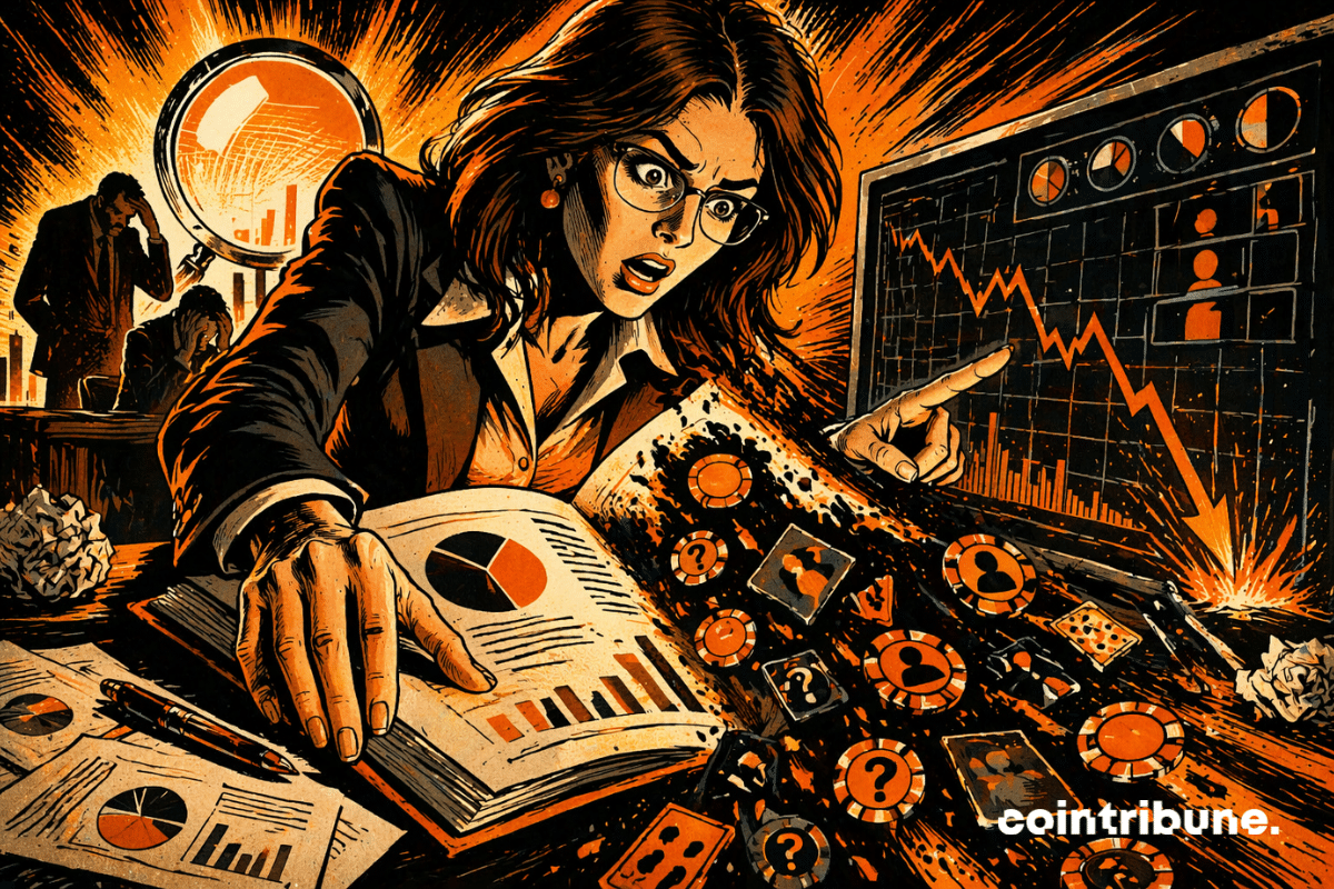 Analyste alarmée face à un graphique en chute de Polymarket