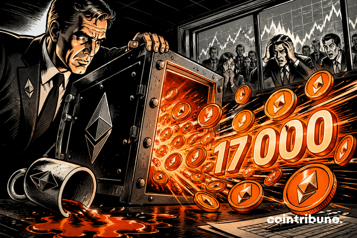 Ethereum vault releasing 17,000 ETH under the worried eyes of the crypto market.