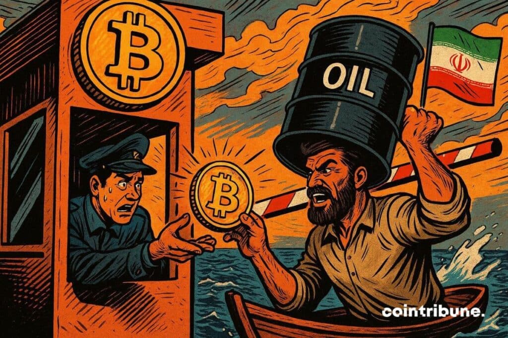 An oil trader who pays in bitcoin to cross the Strait of Hormuz.