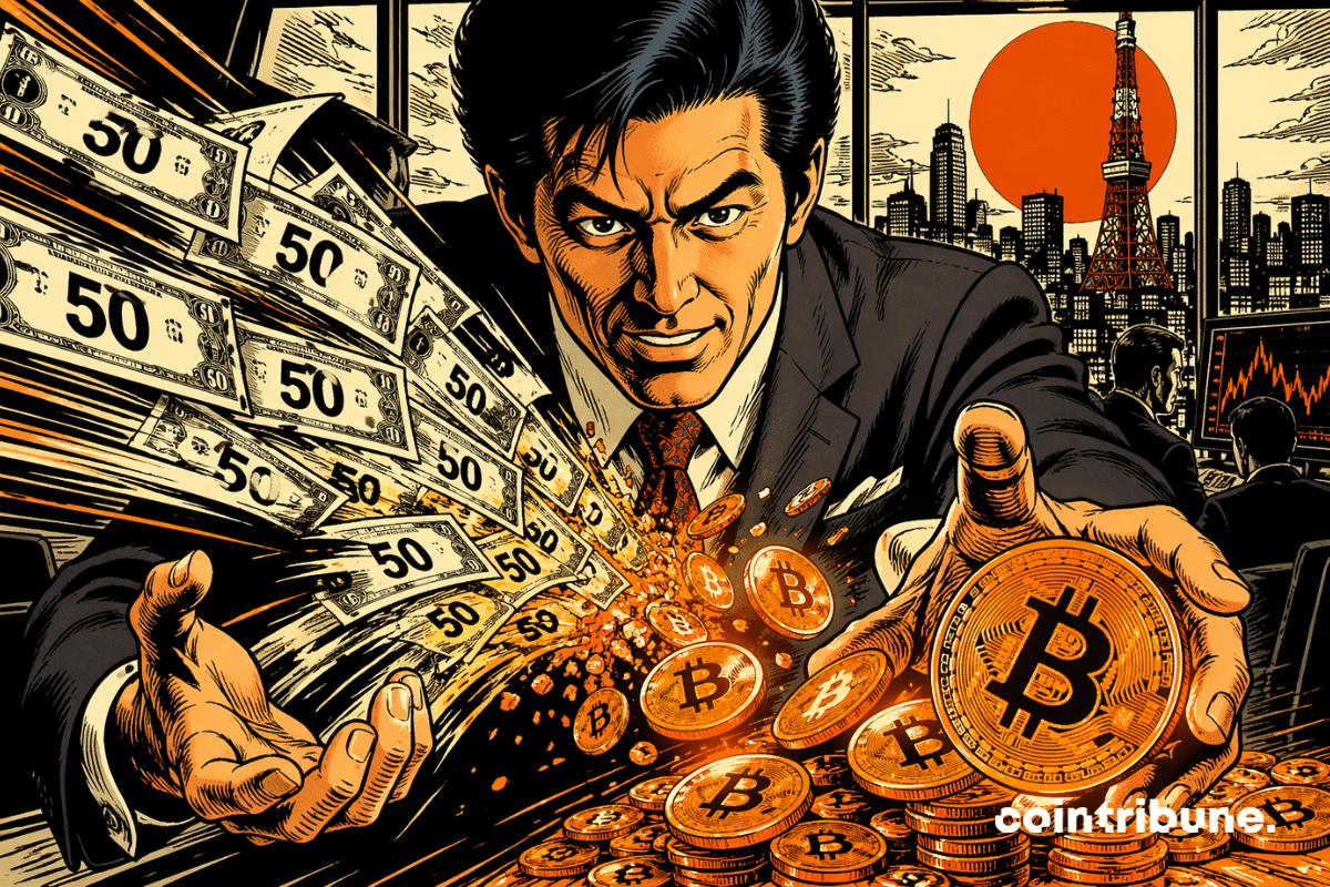 Dirigeant transformant des billets en bitcoin