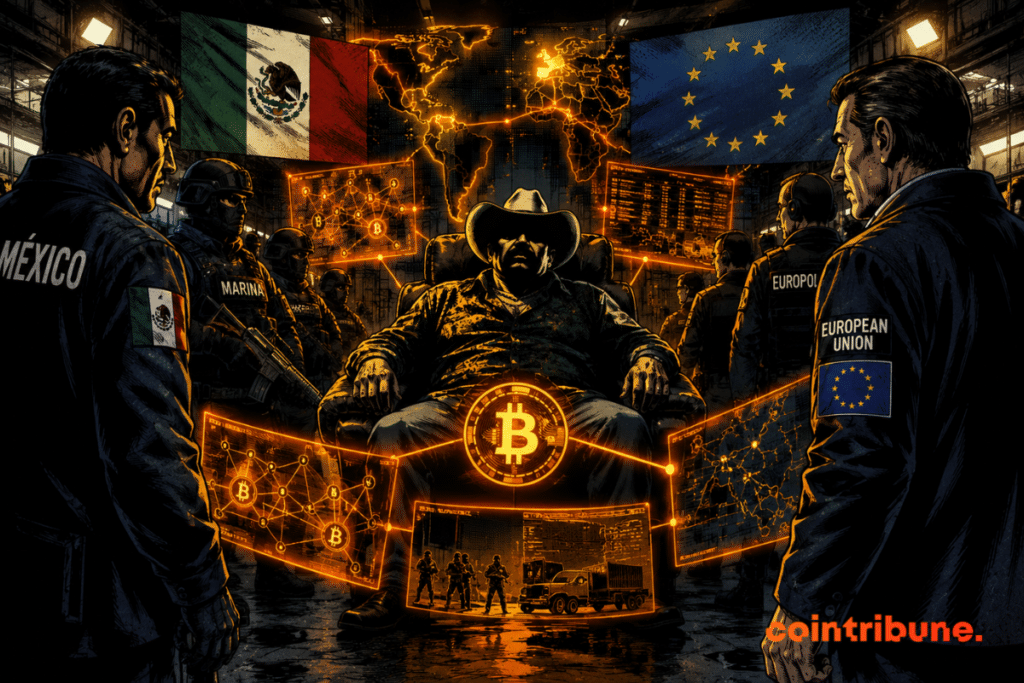Un cartel entouré d’agents européens et mexicains fait face à une traque crypto internationale dans une atmosphère extrêmement tendue nocturne