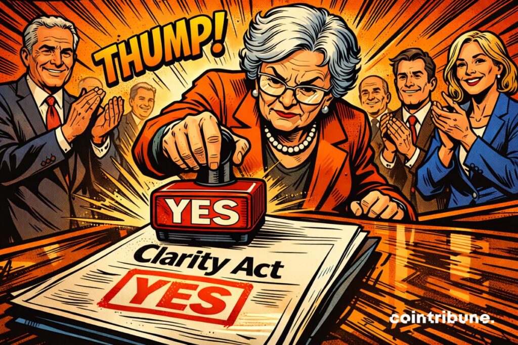 A committee in the US Senate approves the Clarity Act, to regulate crypto, by a vote of 15 to 9.
