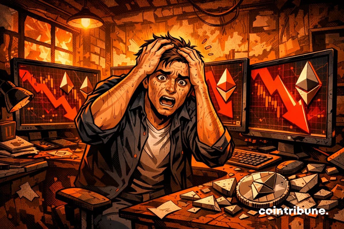 Un trader effrayé devant trois consécutifs de chute d’Ethereum.