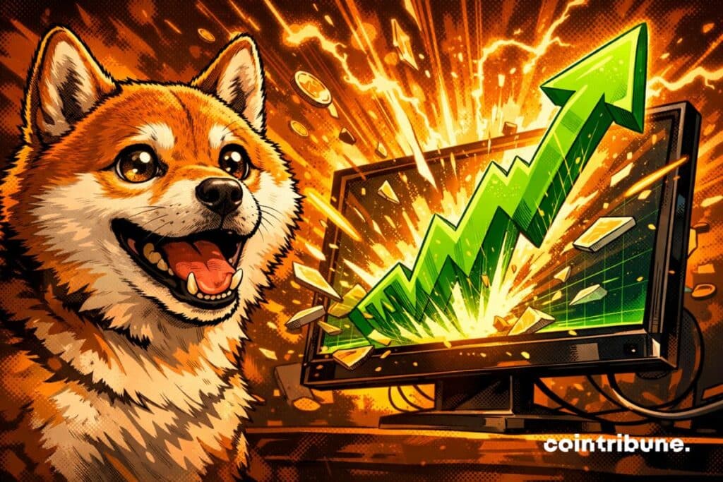 Shiba Inu qui observe l’explosion de Shibarium dans l’écosystème crypto.