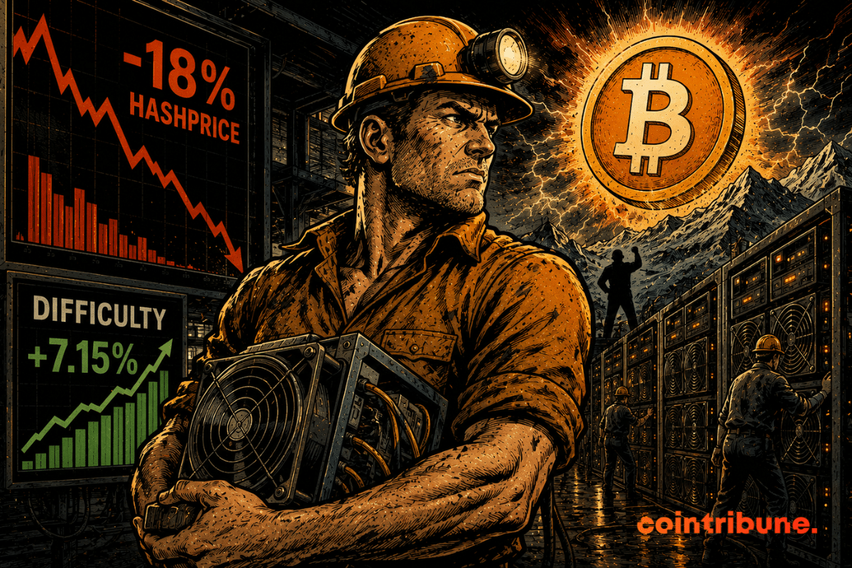 A Bitcoin miner remains determined despite falling revenues, while the machines continue to run nonstop.