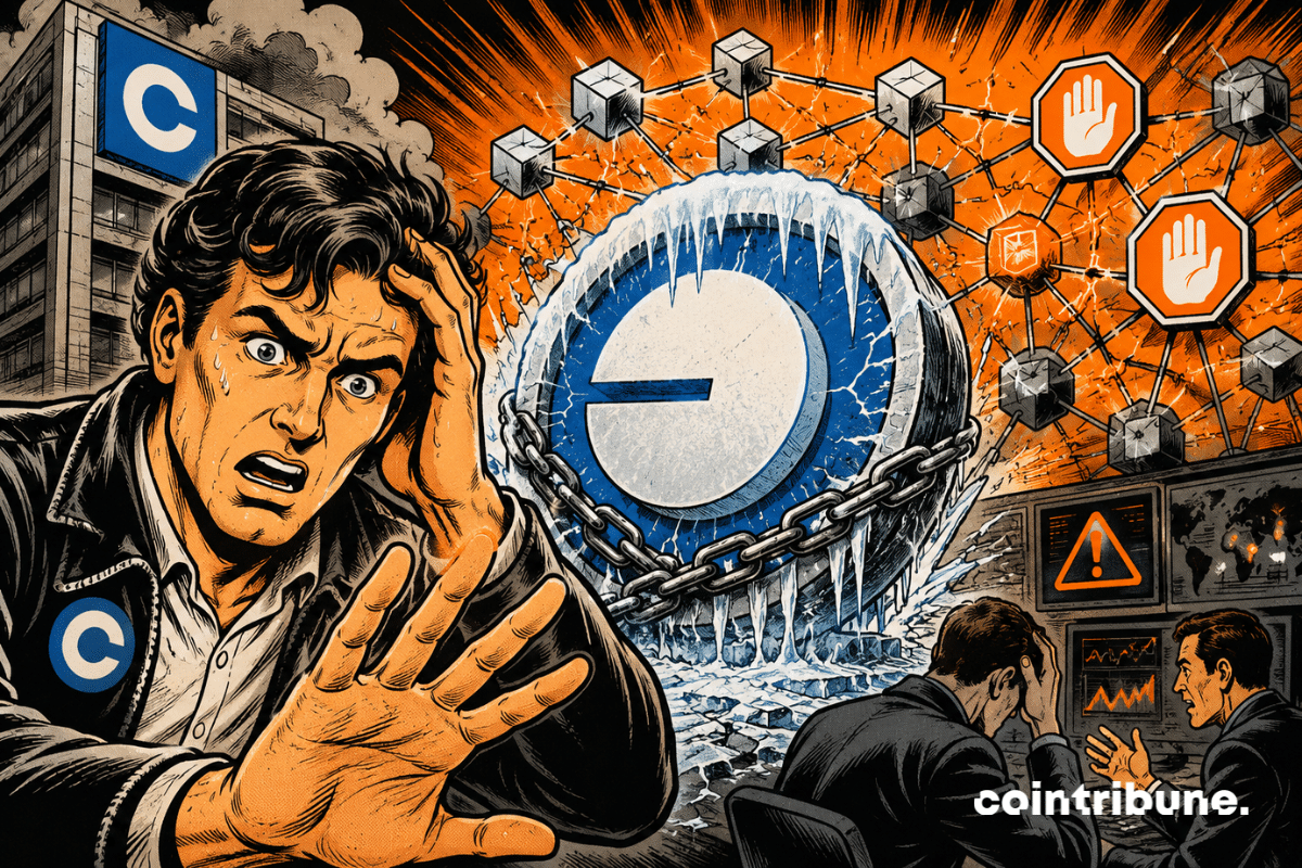 Illustration du réseau Base de Coinbase gelé pendant le déploiement de la mise à jour Beryl après un incident technique sur la blockchain