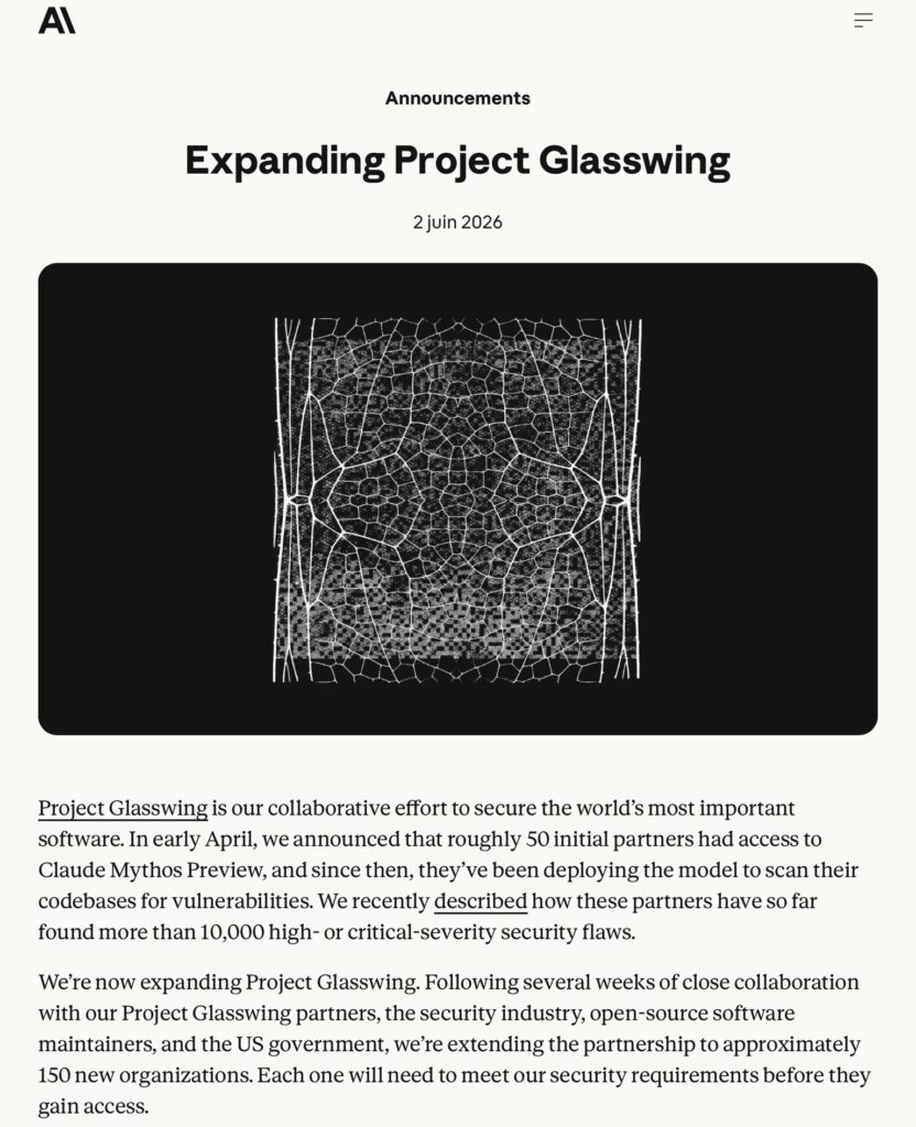 Anthropic, one of the AI giants, is broadening access to its model which recently leaked, Claude Mythos, through its Project Glasswing program.