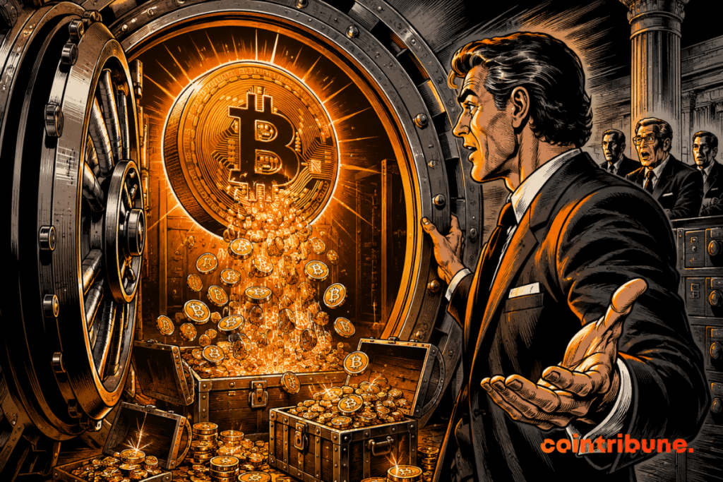 Financial professional amazed by a giant Bitcoin ETF generating income