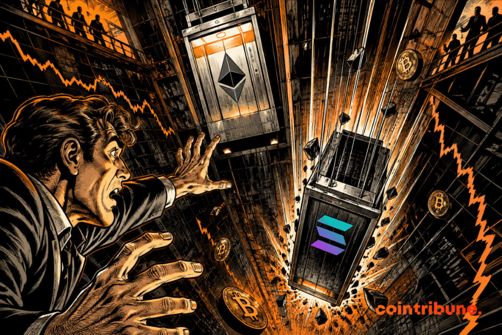 Un inversor cripto en pánico observa cómo Solana cae más rápido que Ethereum