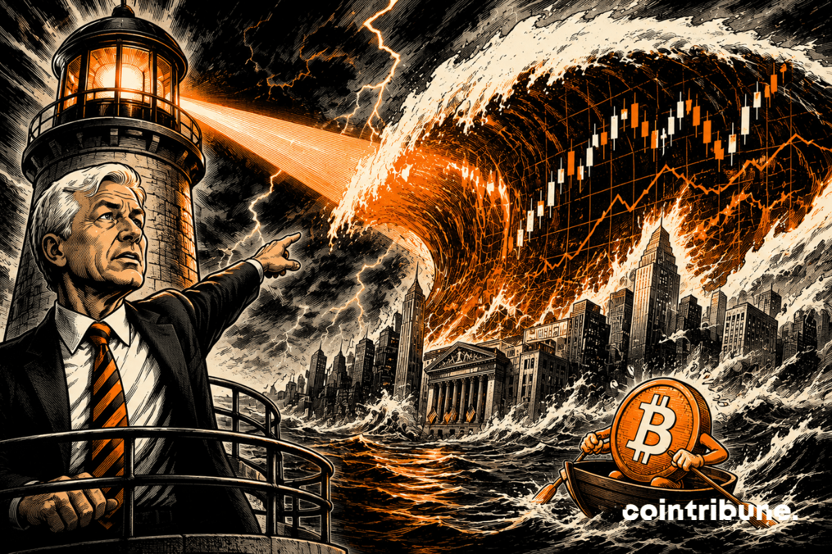 Jamie Dimon is sounding the alarm from a financial beacon as a stock market tsunami threatens Wall Street, leaving Bitcoin struggling to keep up.