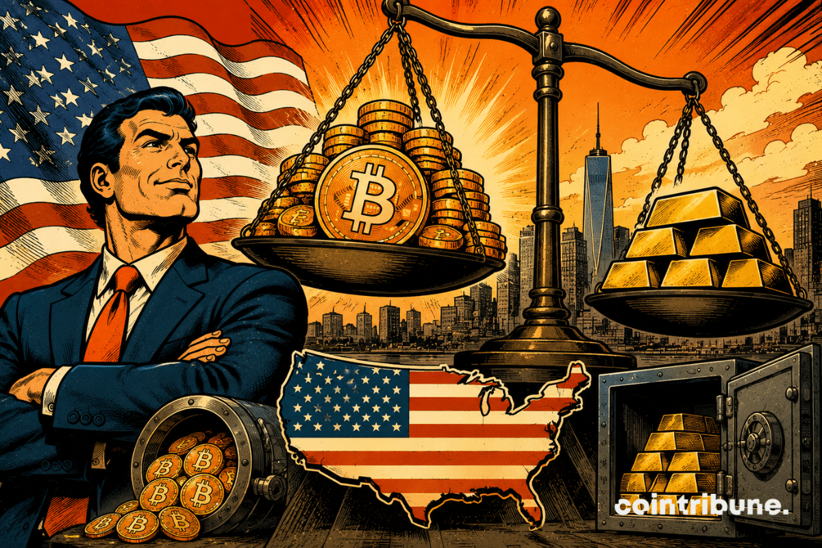 An American retail investor displays their gold and Bitcoin reserves.