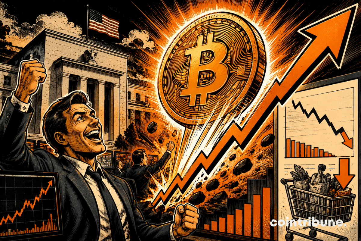A trader observes the drop in US inflation and Bitcoin's rebound.
