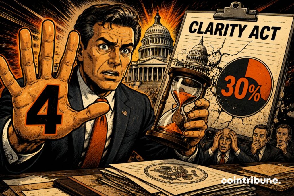 The CLARITY Act has only a 30% chance of being adopted in the United States. Discover why the Senate has 4 days to act.