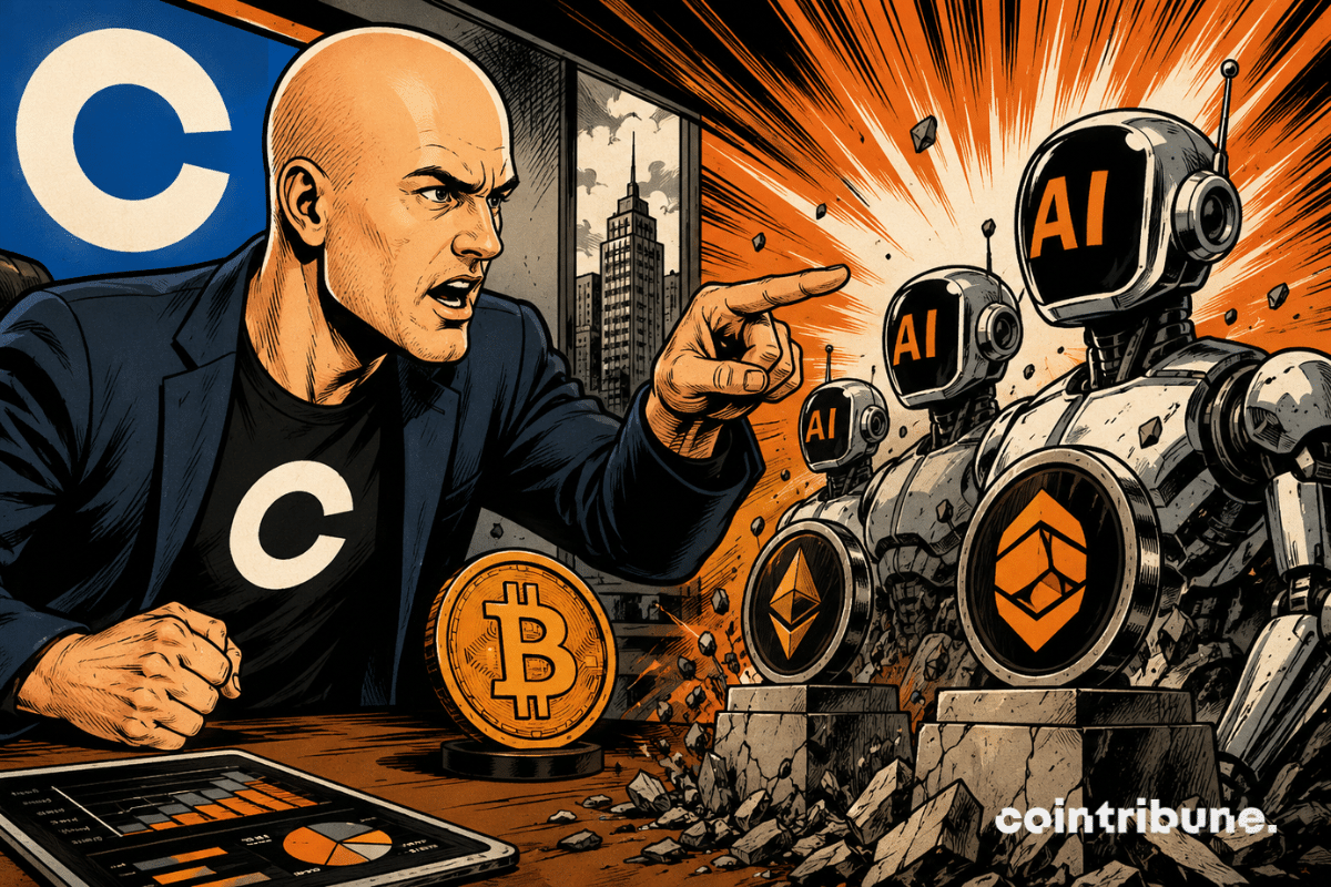The CEO of Coinbase Criticizes Crypto Projects Now Betting on AI