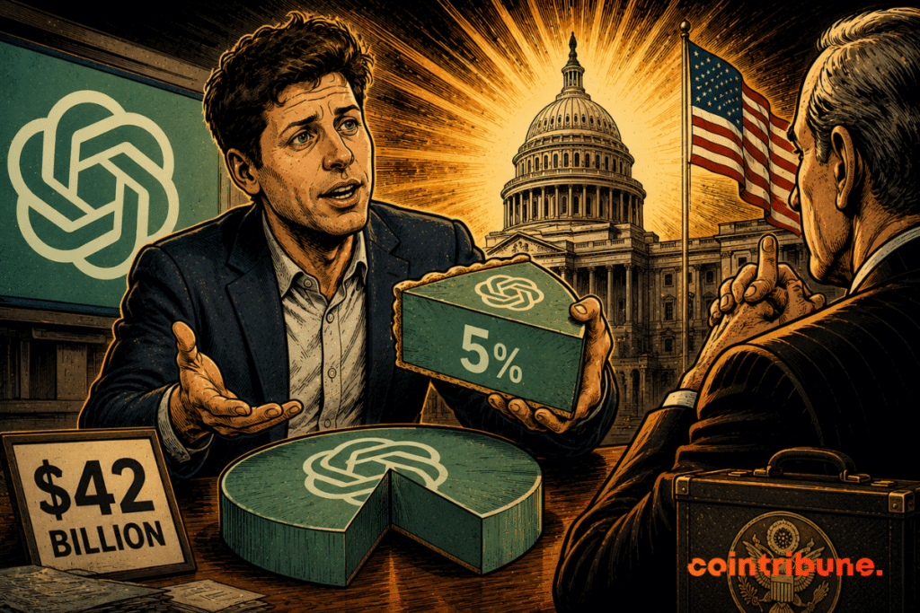 Sam Altman propose une part d’OpenAI au gouvernement américain, illustrant une négociation stratégique entre innovation technologique et pouvoir public.