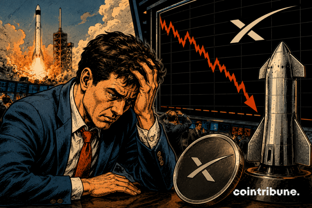 The drop in SpaceX's stock price is creating tension in the market.