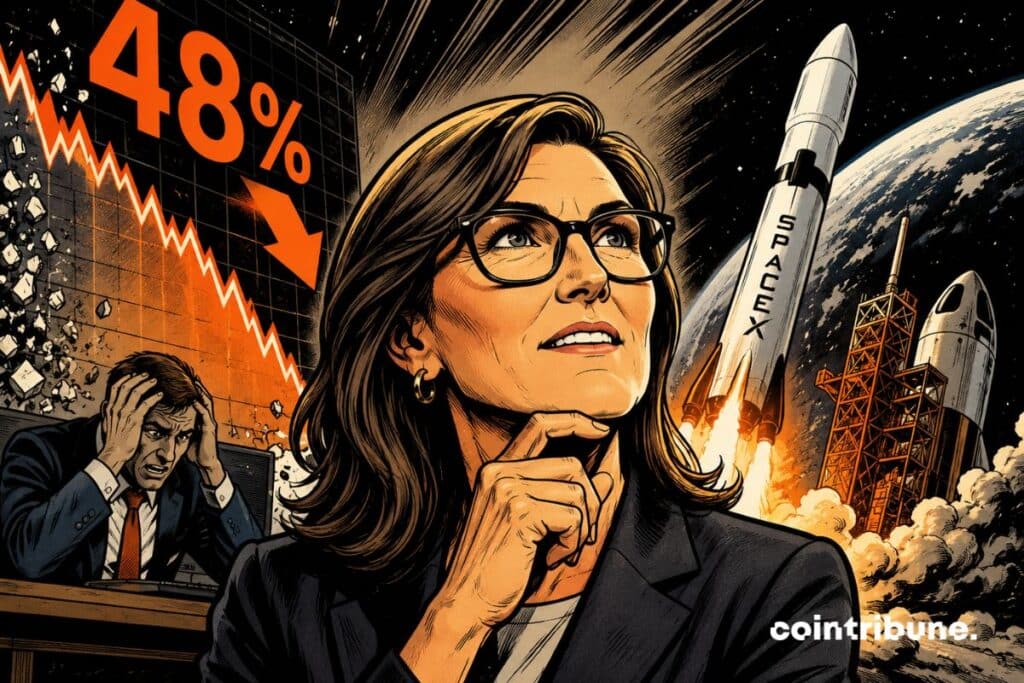 Is SpaceX, Elon Musk's business, collapsing? Despite the 48% crash, Cathie Wood is betting on its historic future!